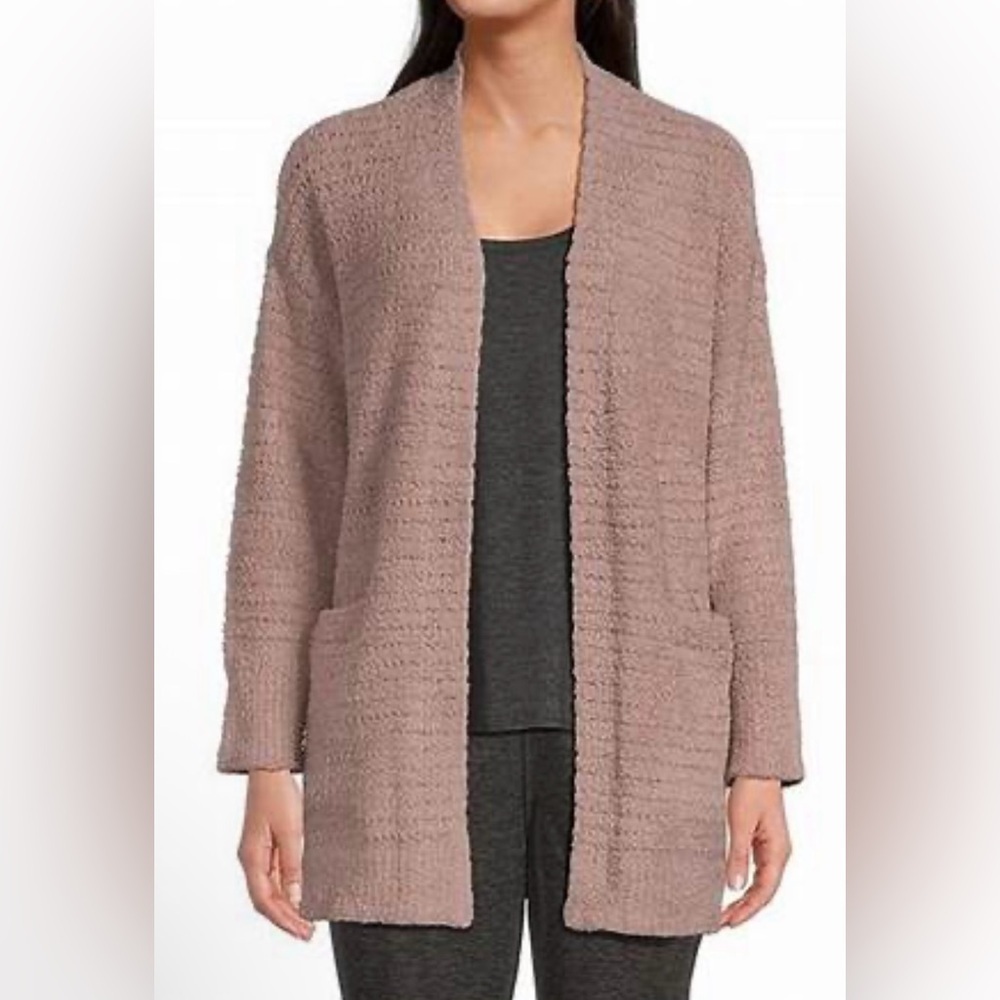 Barefoot Dreams CozyChic Knit Dark Gray Open Cardigan NWT - Size L